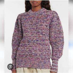Isabel Marant Pleane Ribbed Knit Sweater Jumper Multicolour Pink Purple Size 38